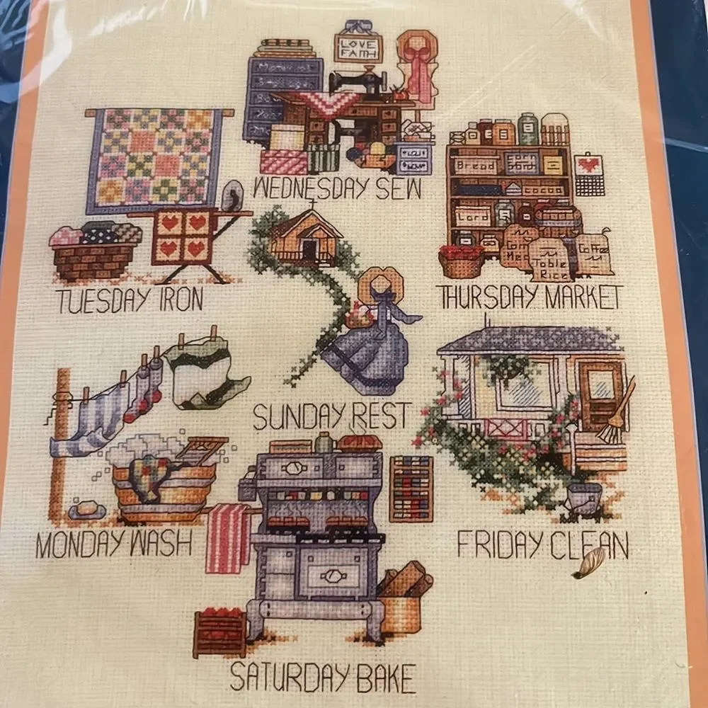 Bobbie G. Designs Counted Cross Stitch Kit Womens Work is Never Done NEW…
